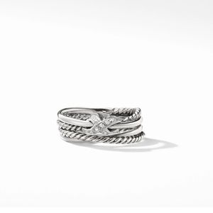 David Yurman X collection ring, size 8 with diamonds
